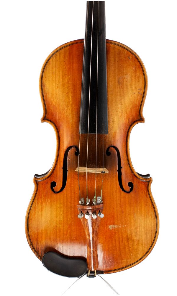 A violin, labelled Franzesko Ruggeri