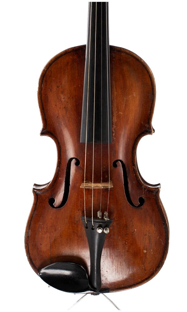 A violin, labelled Francescus Bergonzo