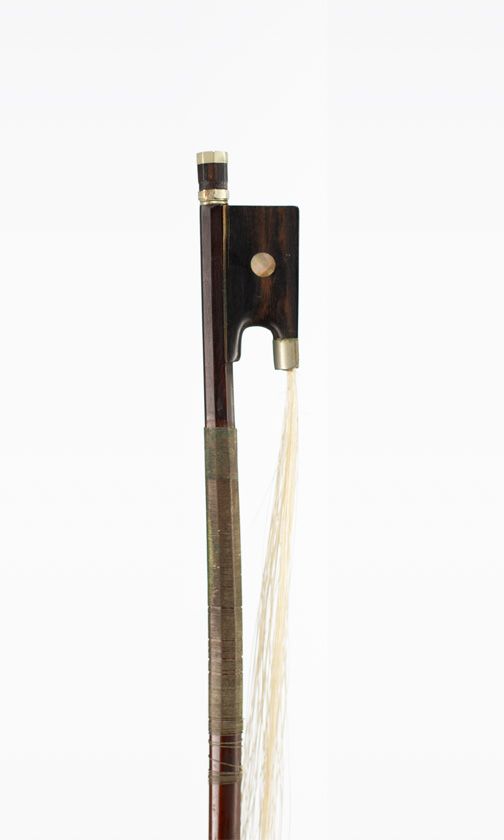 A nickel-mounted violin bow, unbranded