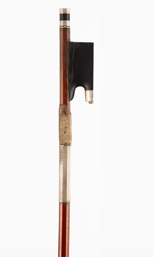 A silver-mounted violin bow, unbranded