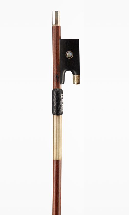 A nickel-mounted violin bow, branded ... Tubbs