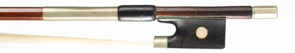 A nickel-mounted violin bow, unbranded