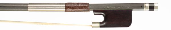 A carbon fibre violin bow, branded Arcus M3