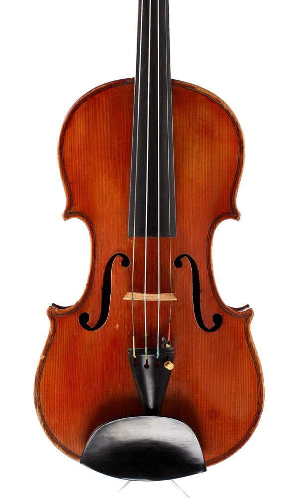 A violin, labelled N.F. Vuillaume