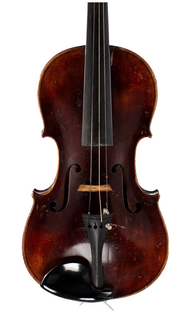 A violin, labelled Sebastian Klotz