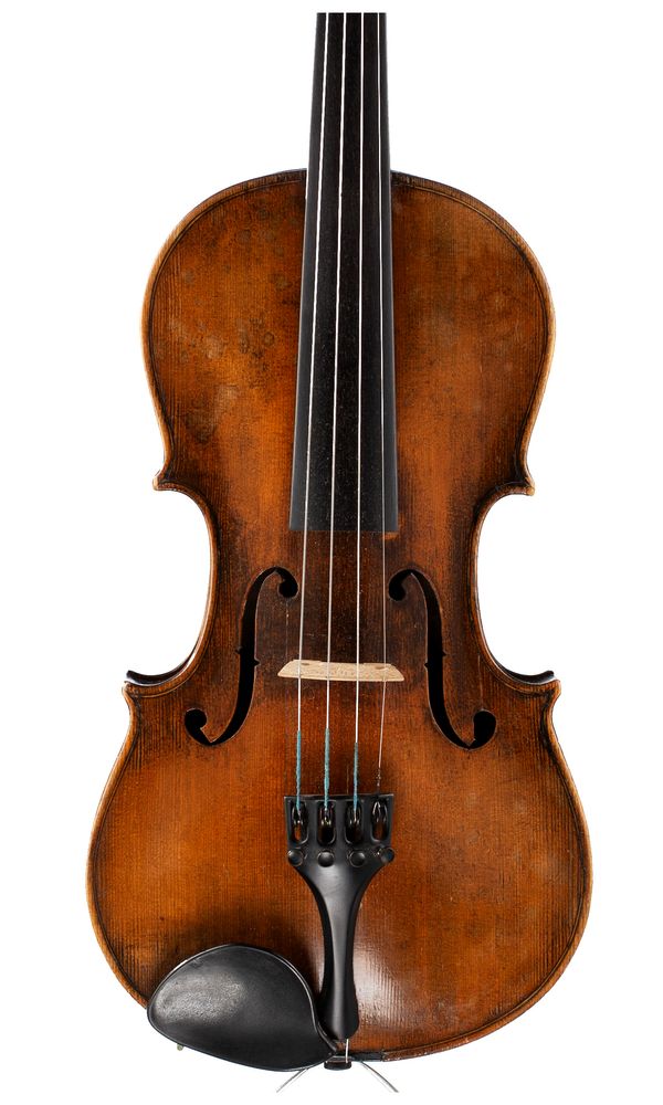 A violin, inscribed [illegibly]