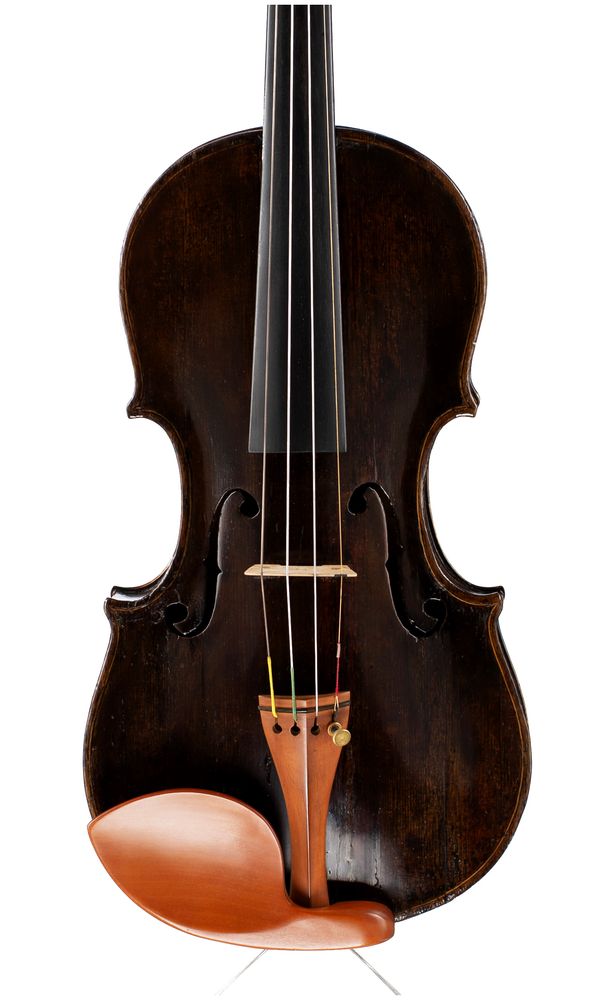 A violin, labelled Johann Gottlob Guetter