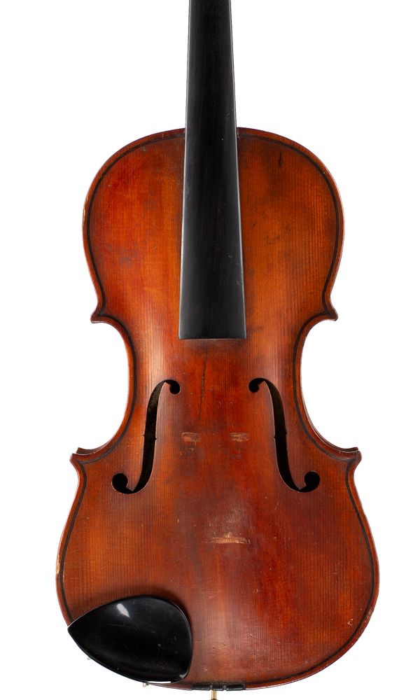 A violin, labelled James Hay, Guildford, 1917