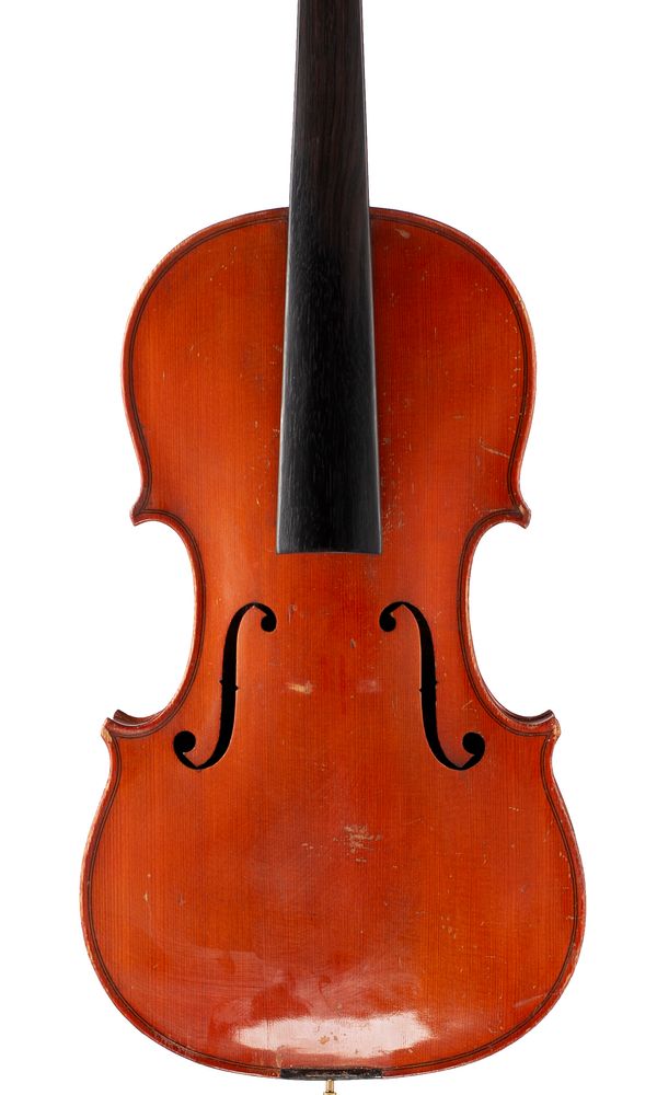 A violin, labelled Franzosische Violine, Hermann Dölling Jr. 1938