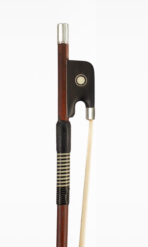 A silver-mounted cello bow by W. E. Hill & Sons, London, 20th Century