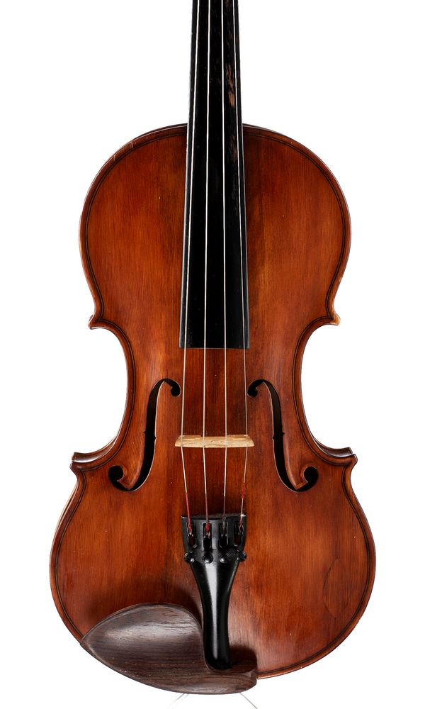 A violin, labelled Harvey & Deeley