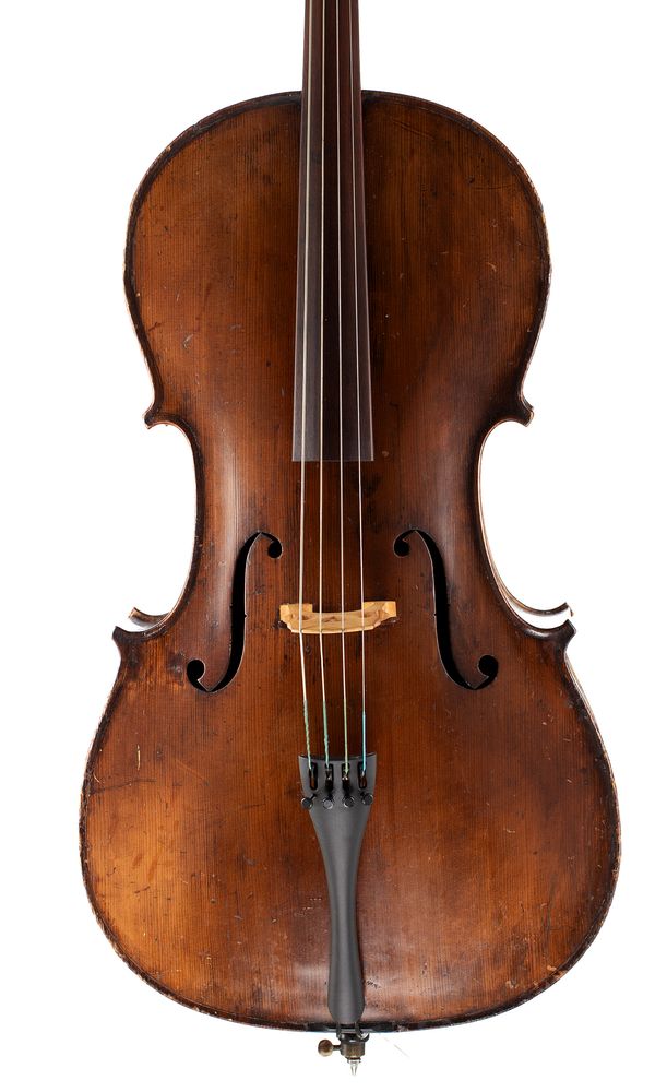 A cello, labelled Made in Czechoslovakia