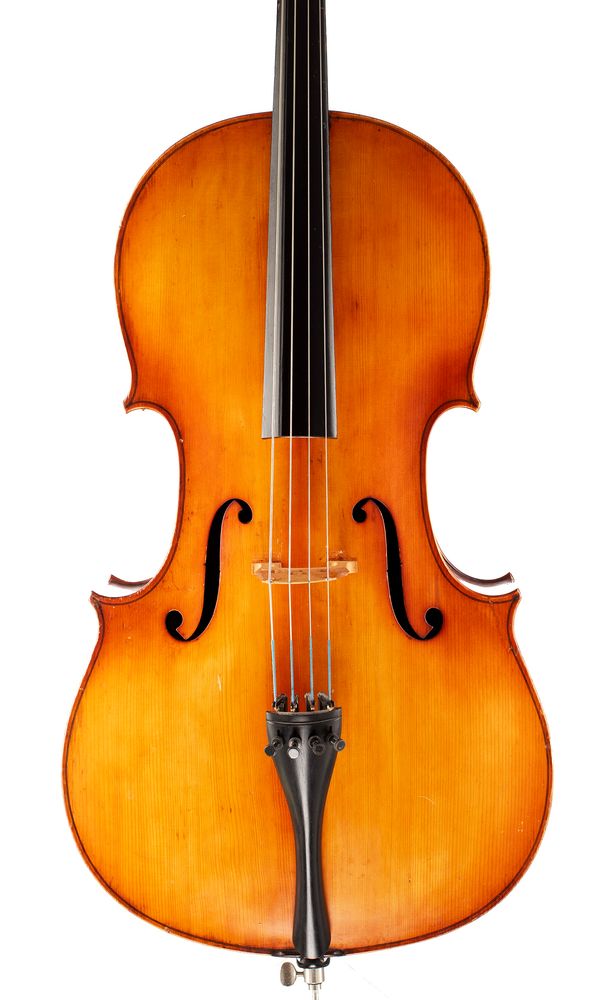 A cello, labelled [indistinctly]