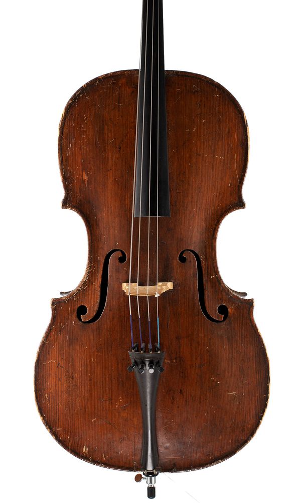 A cello, labelled John Holloway
