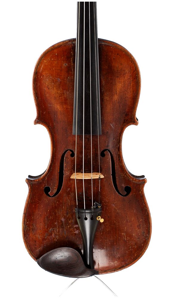 A violin, labelled Carl Wilhelm Heber