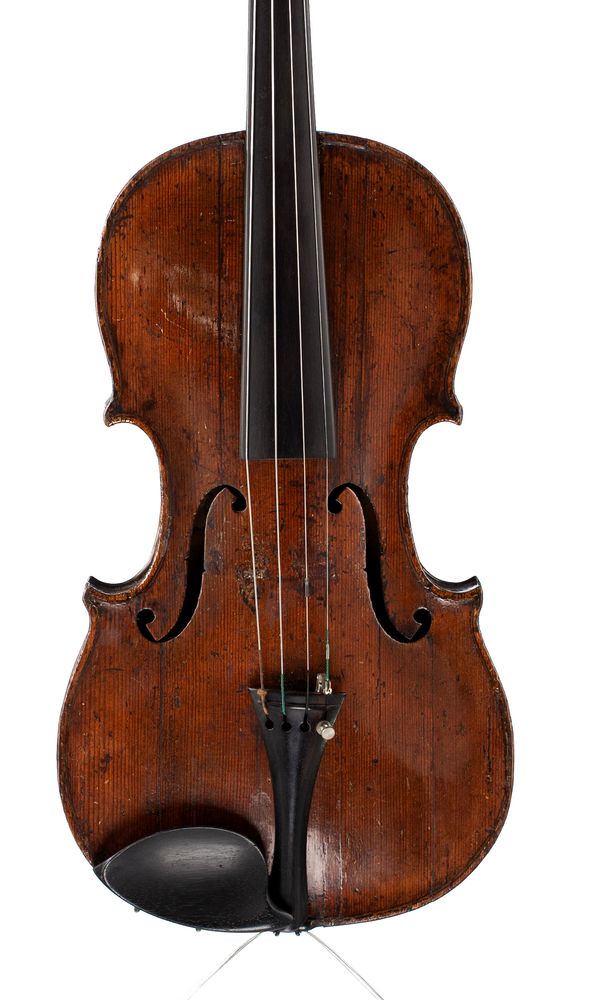 A violin, labelled Anselmus Bellosus, Venitiis, 1777