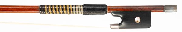A silver-mounted violin bow, unbranded