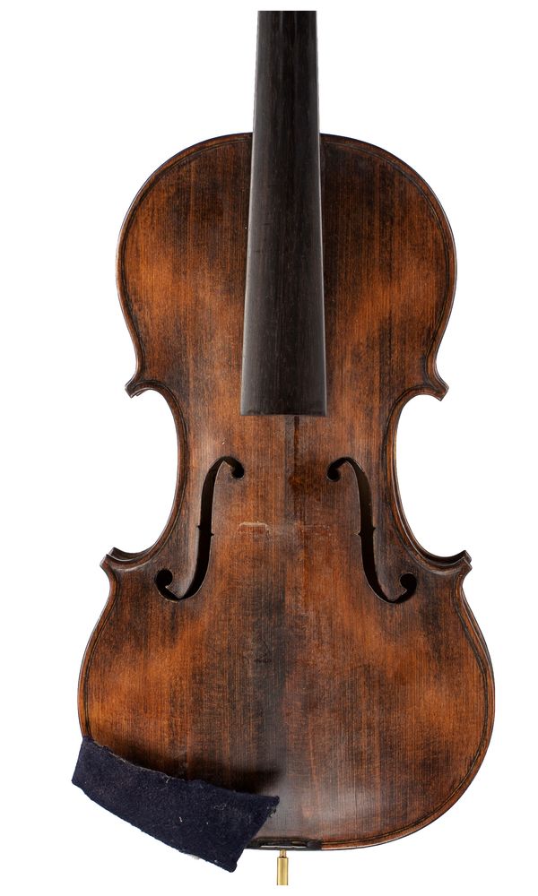 A violin, labelled Harvey L. Deeley