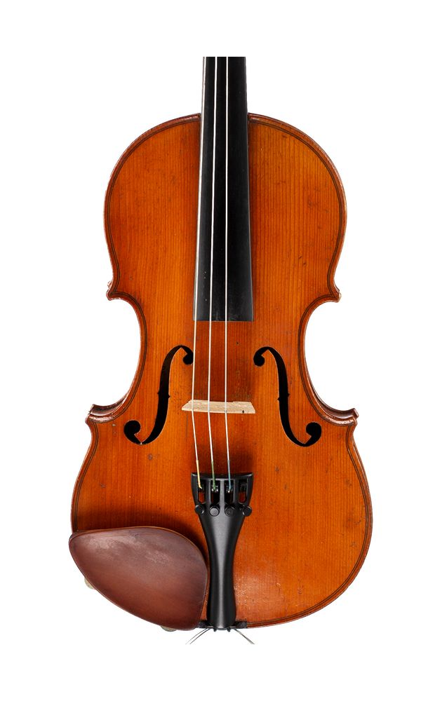 A three-quarter sized violin, labelled Breton Brevete