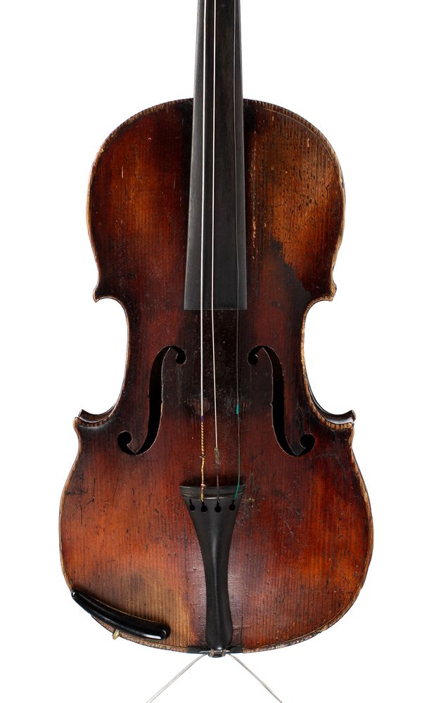 A violin, labelled Antonius Stradiuarius