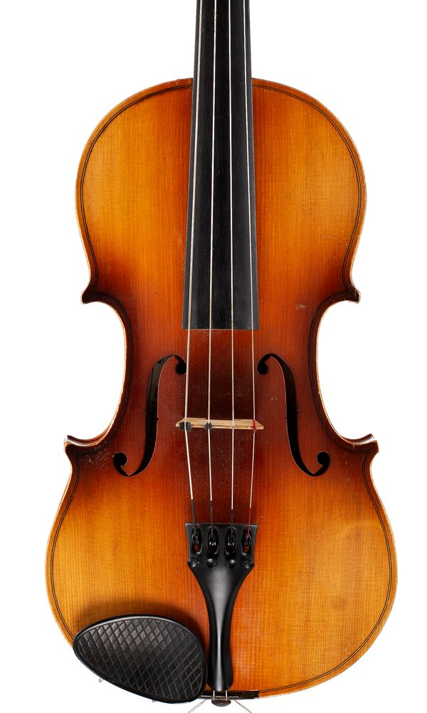 A viola, labelled, Antonius Stradivarius