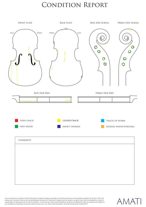 A violin by Jacques Boquay, Paris, circa 1715 - condition report
