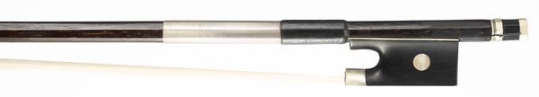 A nickel-mounted ironwood violin bow, Mirecourt, circa 1850