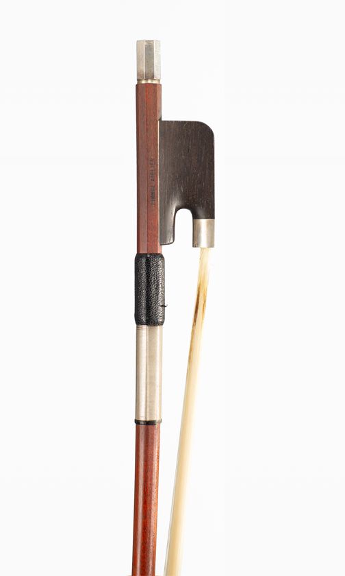A silver-mounted three-quarter sized cello bow, Workshop of Finkel, Switzerland, circa 2000