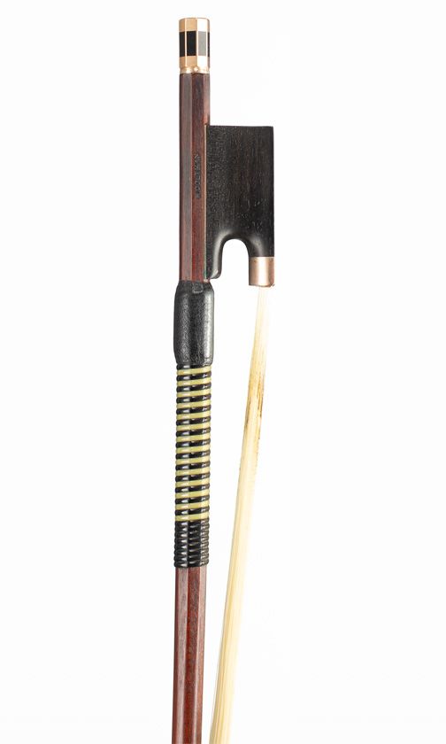A gold-mounted violin bow by Matthew Coltman, London, circa 1980