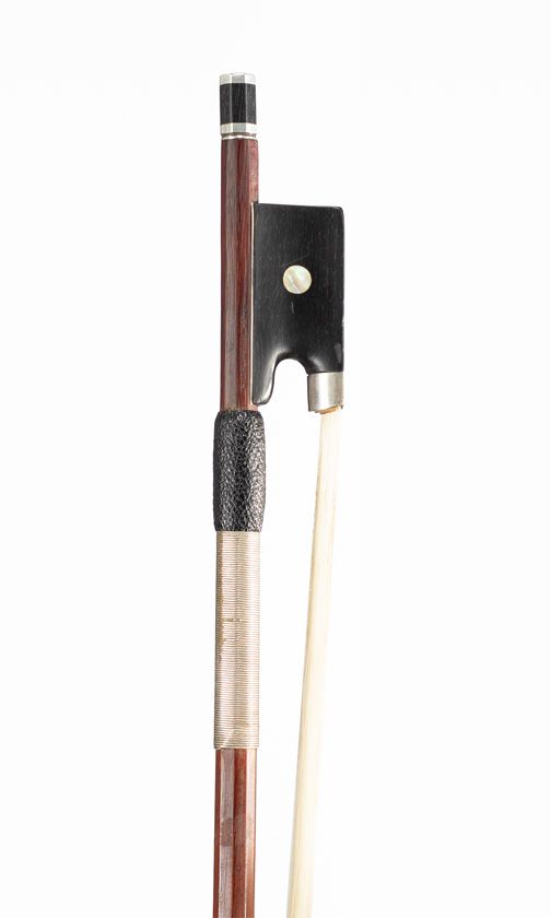 A nickel-mounted violin bow, Workshop of Robert Reichel, Germany, circa 1950
