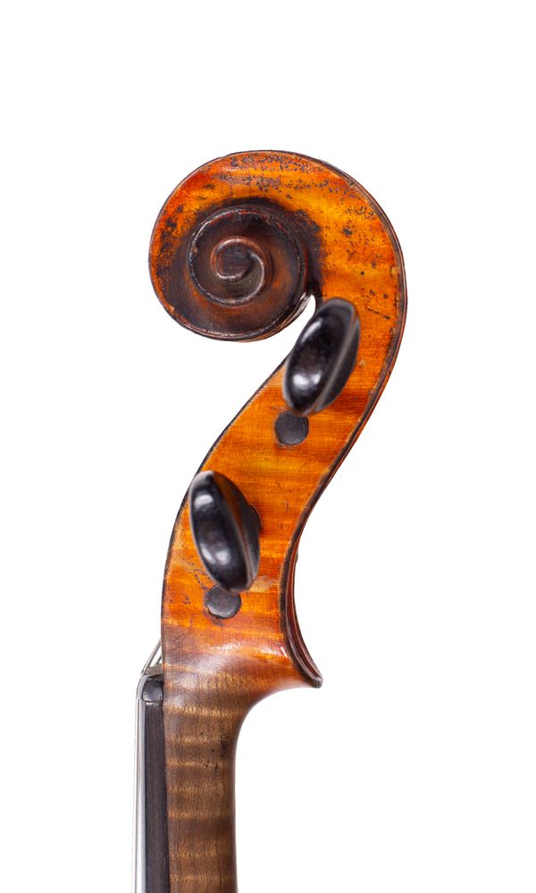 A violin, Workshop of Emile Mennesson, Reims, circa 1890 - scroll
