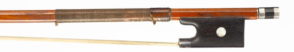 A silver-mounted violin bow, branded Suss