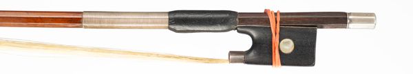 A silver-mounted violin bow, unbranded