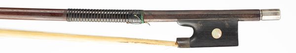 A silver-mounted violin bow, unbranded