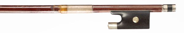 A silver-mounted violin bow, unbranded