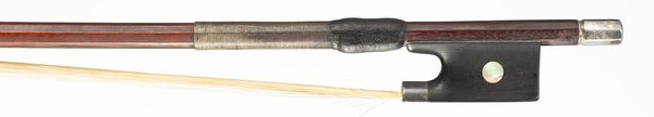 A silver-mounted violin bow, unbranded