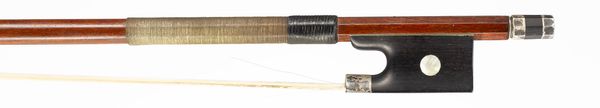 A silver-mounted violin bow, unbranded
