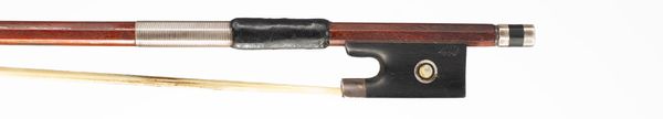 A silver-mounted violin bow, faintly branded H. A. Stohr