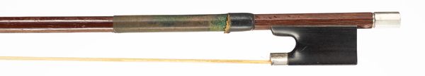A silver-mounted violin bow, faintly branded Dodd