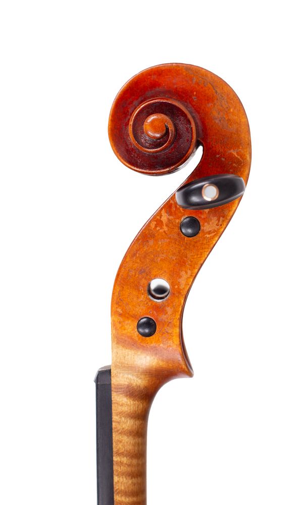 A violin by Luther D. Heiges, Baltimore, 1904 - scroll