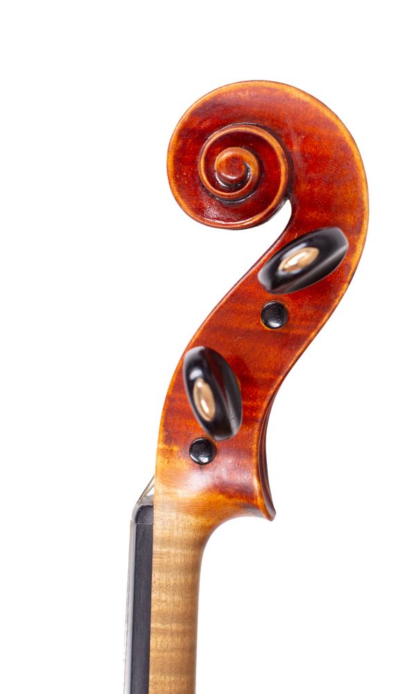 A violin by Ignaz Anton Lutz, San Francisco, 1926 - scroll