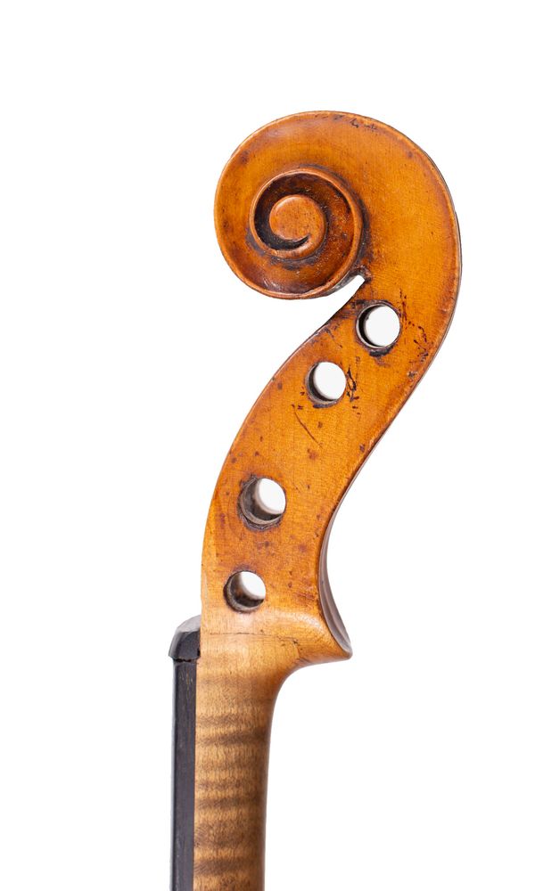 A violin, possibly France, 18th Century - scroll