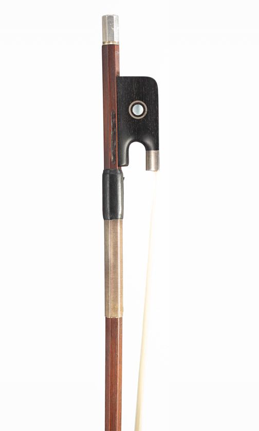A silver-mounted viola bow, unbranded