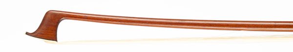 A nickel-mounted violin bow, branded H Fleury
