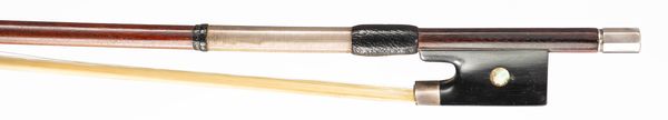 A silver-mounted violin bow, unbranded