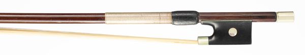 A nickel-mounted violin bow, unbranded