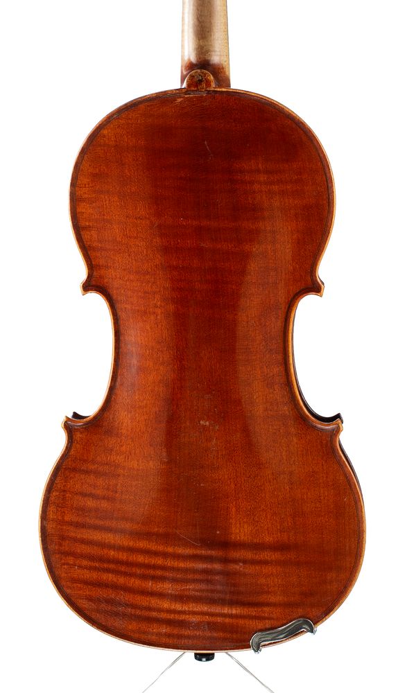A violin, labelled Sound adjusted by Antonio Donato... - back