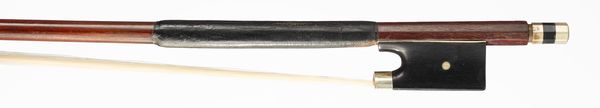 A nickel-mounted violin bow, unbranded
