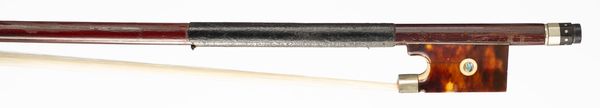 A nickel-mounted violin bow, unbranded