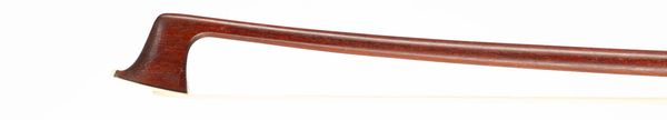 A nickel-mounted violin bow, branded K Hofner